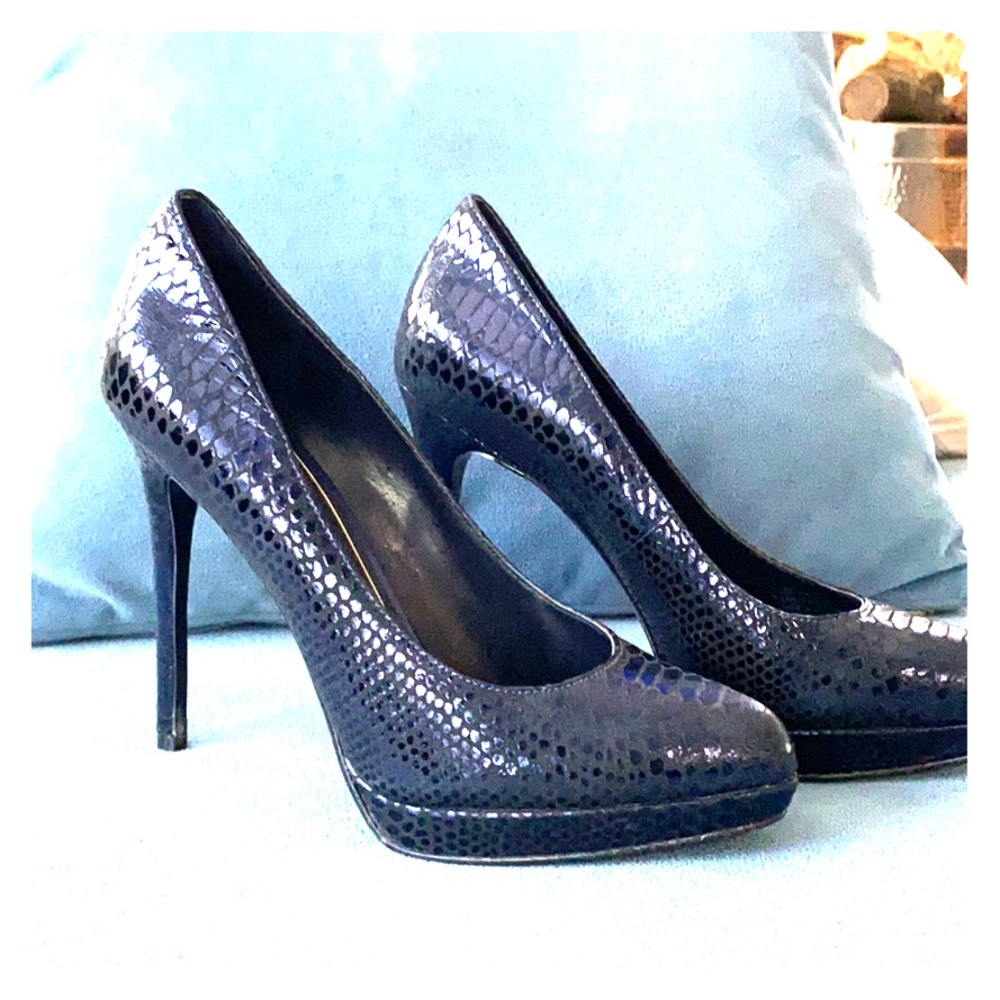 SHARP 4” navy blue, leather pumps Enzo 7.5